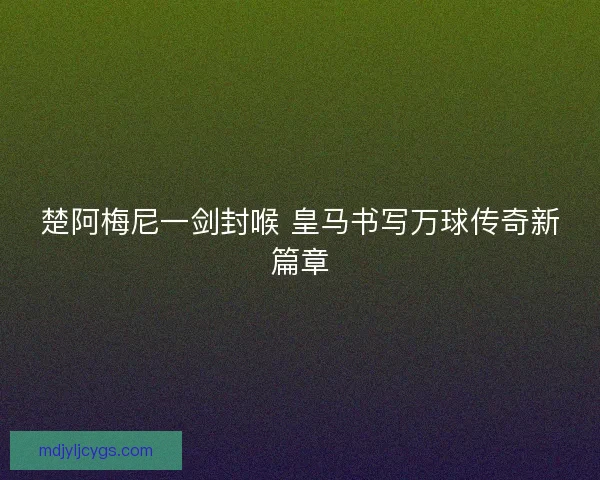 楚阿梅尼一剑封喉 皇马书写万球传奇新篇章